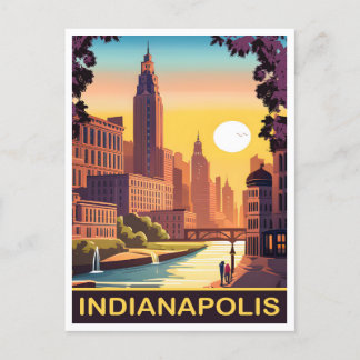 Indianapolis, White River, Indiana State, Travel Postcard
