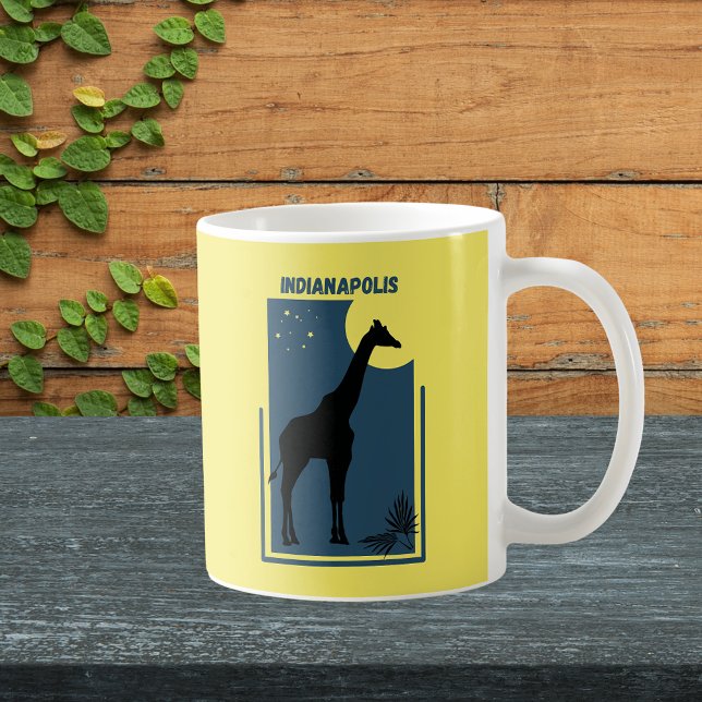 Indianapolis Zoo Indiana Vintage Giraffe Coffee Mug (Indianapolis Indiana Zoo Safari Animal Adventure Giraffe Mug)