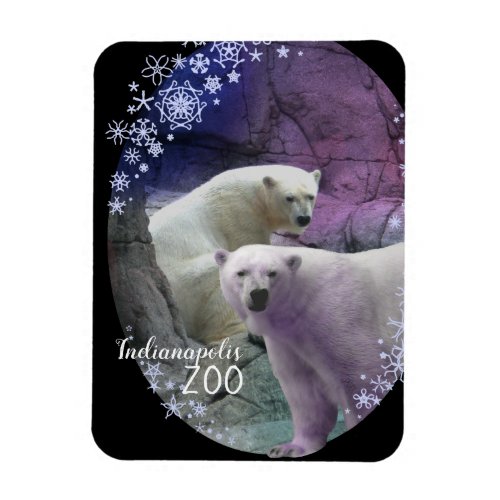 Indianapolis Zoo Polar Bear Snowflakes Magnet