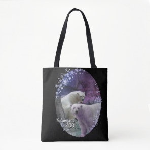 Indianapolis Zoo Polar Bear Snowflakes Tote Bag