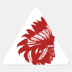 Indianer Häuptling Kopf Native American chief head Triangle Sticker