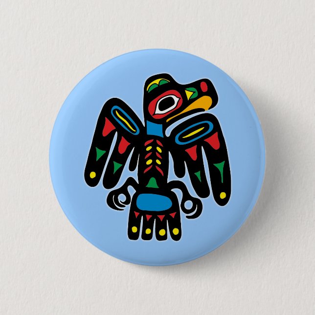 Indianer Native American Rabe raven Button (Front)