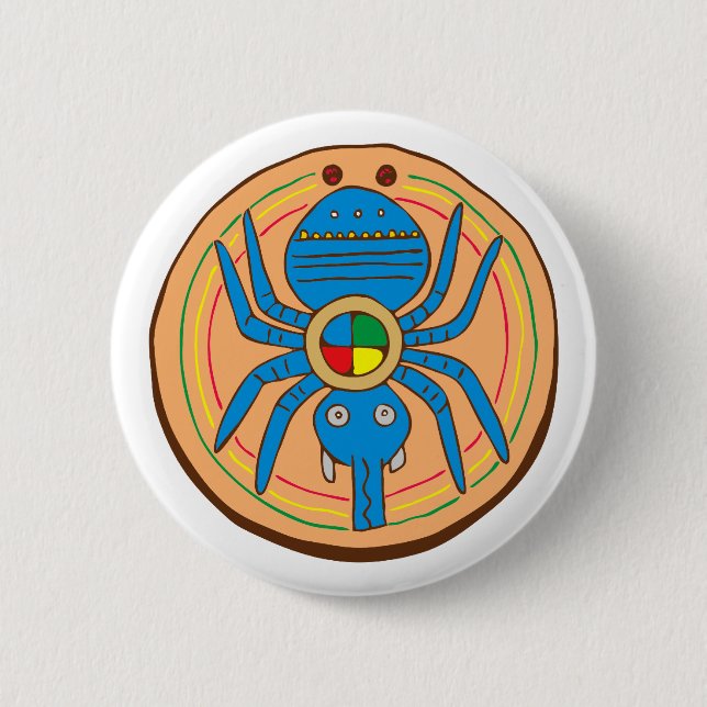 Indianer Native American Spinne spider Button (Front)