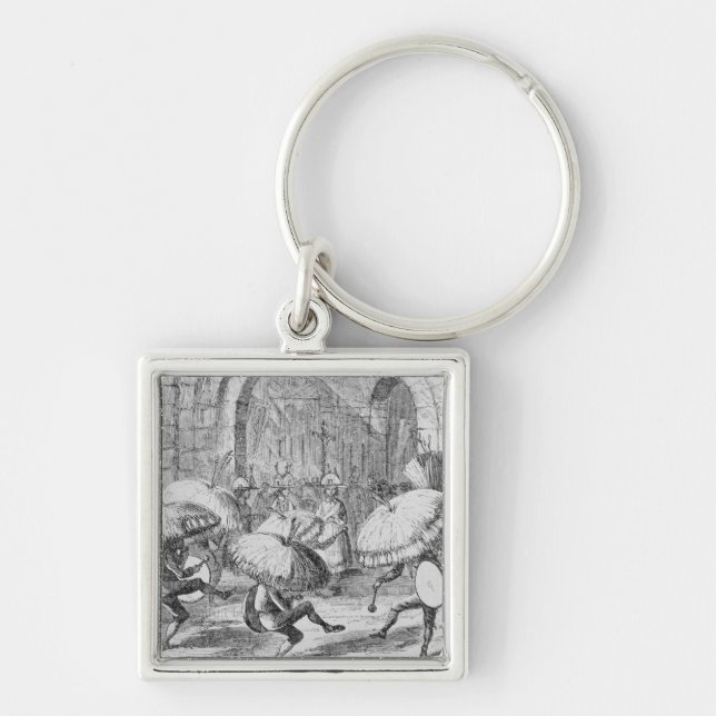 Indians Celebrating the Chuno or Potato Keychain (Front)