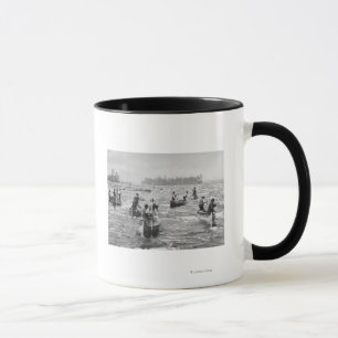 Indians Fishing in the Soo Canal Photograph Mug