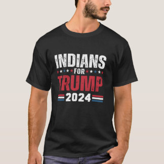 Indians For Trump 2024 American Flag T Shirt