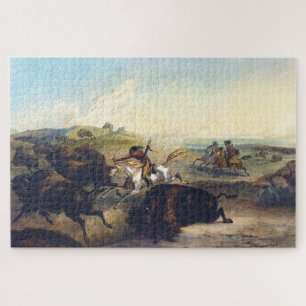 Indians Hunting the Bison Karl Bodmer 1839 Jigsaw Puzzle
