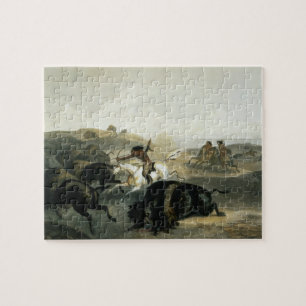 Indians Hunting the Bison, plate 31 from Volume 2 Jigsaw Puzzle