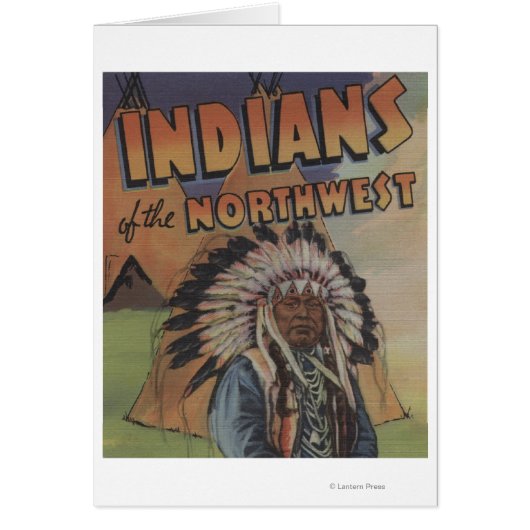 Indians of the Northwest - Indian Chief & Teepee Cards (Front)
