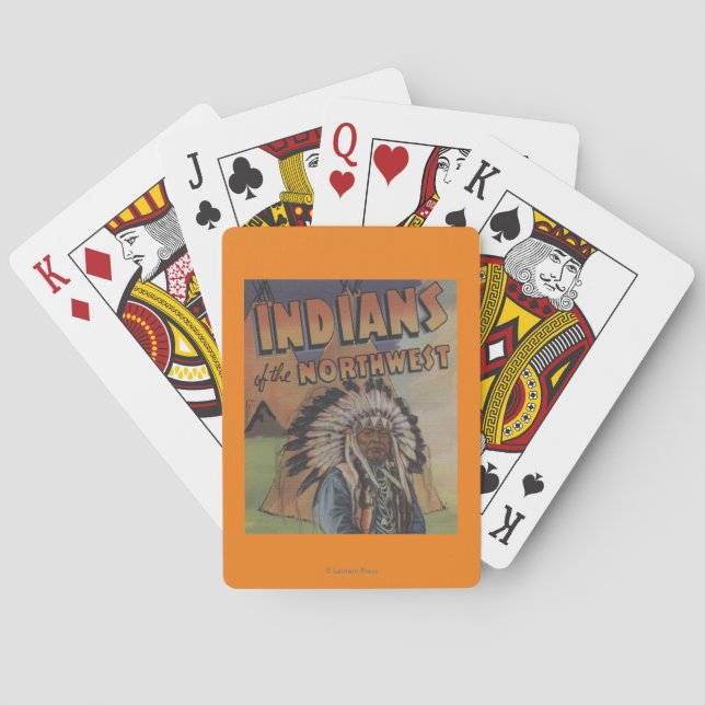 Indians of the Northwest - Indian Chief & Teepee Poker Cards (Back)