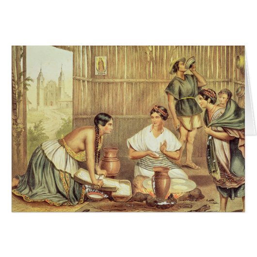 Indians Preparing Tortillas Cards (Front Horizontal)