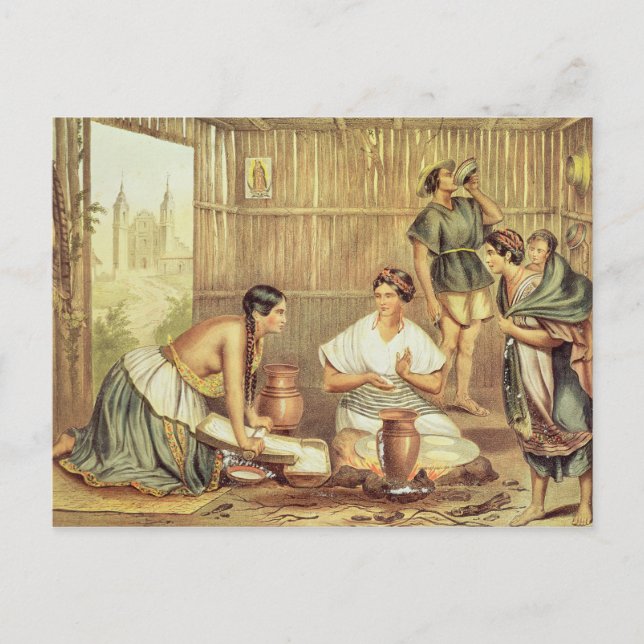 Indians Preparing Tortillas Postcard (Front)