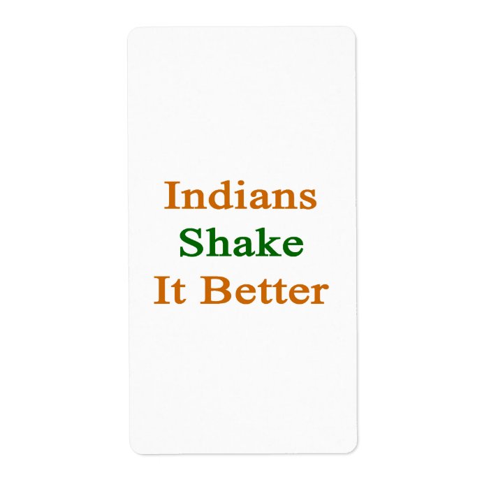 Indians Shake It Better Personalized Shipping Labels