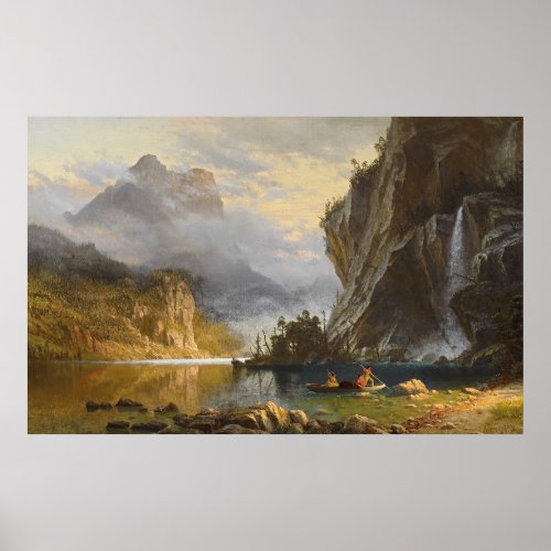 Indians Spear Fishing Albert Bierstadt Poster