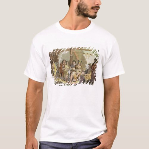 Indians trading with La Perouse in Canada colour T_Shirt