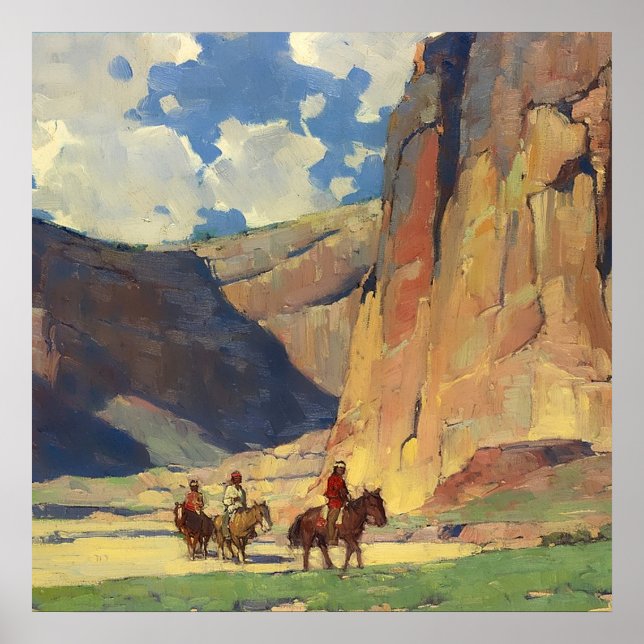 “IndiansThrough Canyon de Chelly” by Edgar Payne Poster (Front)