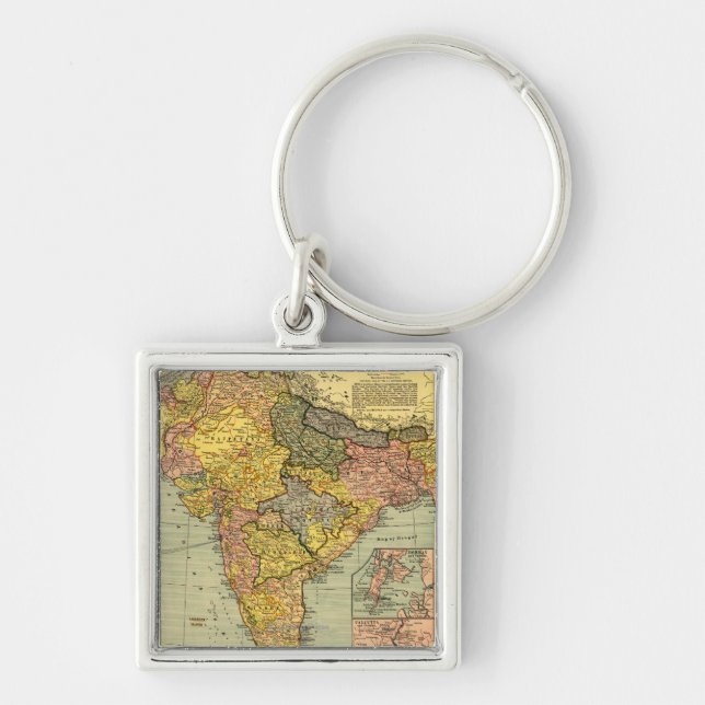 IndiaPanoramic MapIndia Keychain (Front)