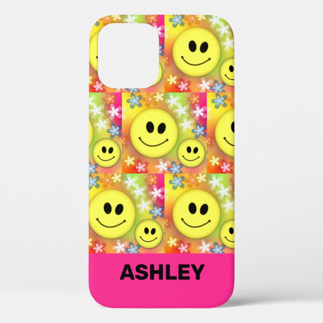 Indie Aesthetic Indie Kid Smiley Face Your Name Case-Mate iPhone Case (Back)