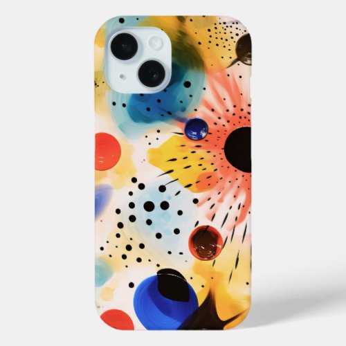 Indie Art Colorful Splash iPhone 15 Case