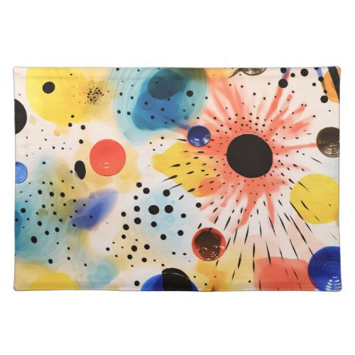 Indie Art Colorful Splash Cloth Placemat