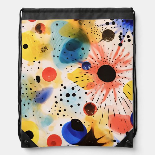 Indie Art Colorful Splash Drawstring Bag