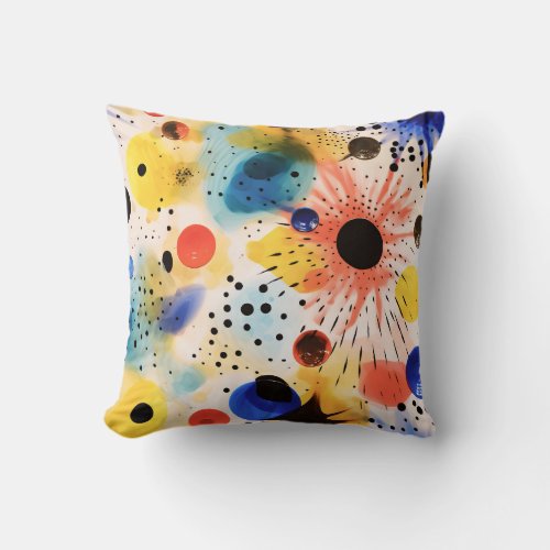 Indie Art Colorful Splash Throw Pillow