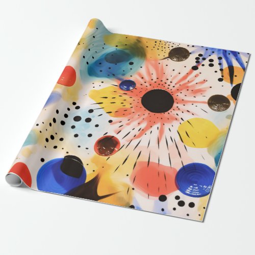 Indie Art Colorful Splash Wrapping Paper
