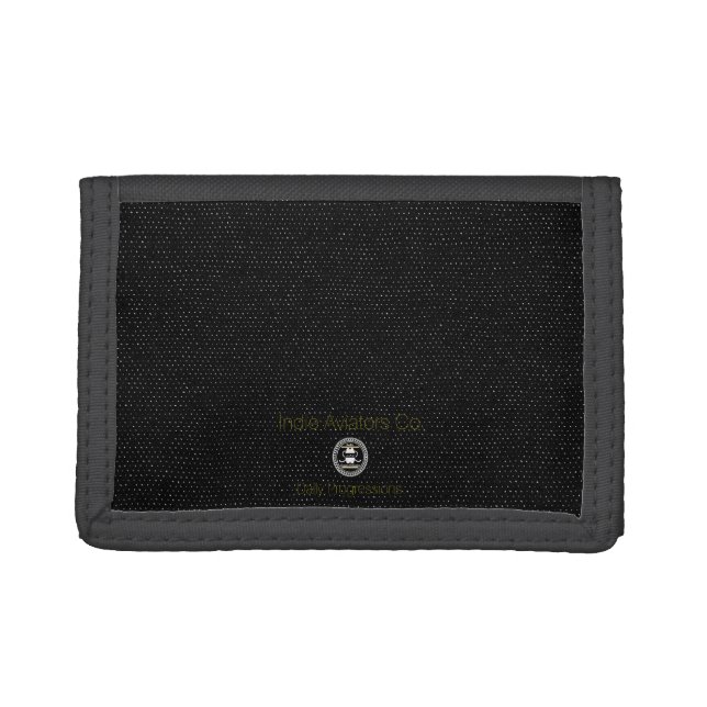 Indie Aviators Co. "Speckled" Black Nylon Wallet (Front)