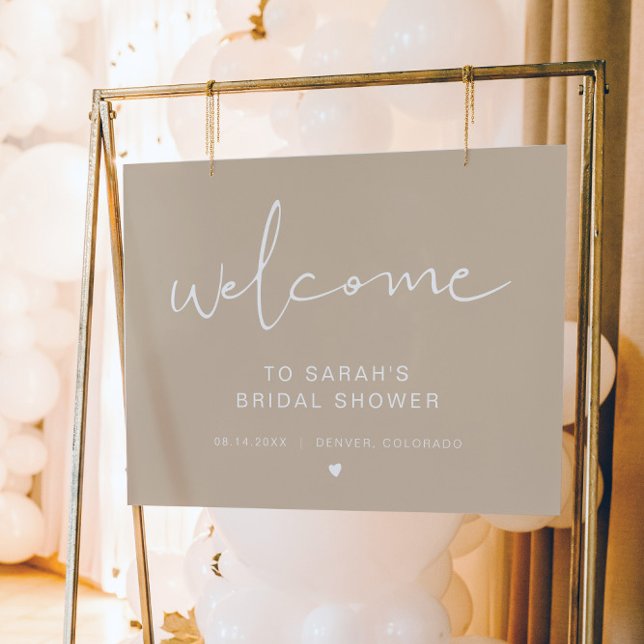 INDIE Bohemian Beige Bridal Shower Welcome Foam Board (Creator Uploaded)