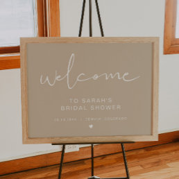 INDIE Bohemian Beige Bridal Shower Welcome Sign