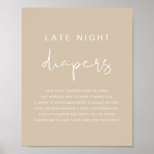 INDIE Bohemian Beige Late Night Diapers Game  Poster
