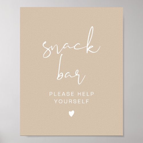 INDIE Bohemian Beige Modern Snack Bar Poster