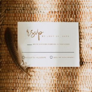 INDIE Bohemian Beige Terracotta Wedding RSVP Card