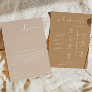 INDIE Bohemian Beige Welcome Letter Timeline Card