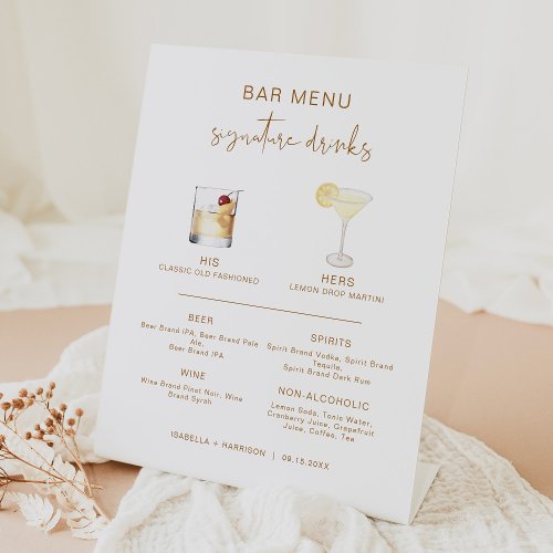 INDIE Bohemian Cocktail Signature Drink Bar Menu  Pedestal Sign