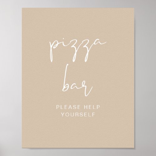 INDIE Bohemian Earth Toned Beige Pizza Bar Poster