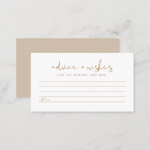 INDIE Bohemian Newlywed Advice and Wishes Game Place Card