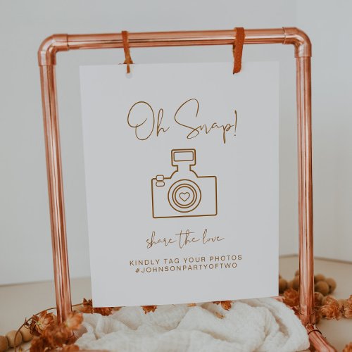 INDIE Bohemian Oh Snap Photo Hashtag Wedding Sign