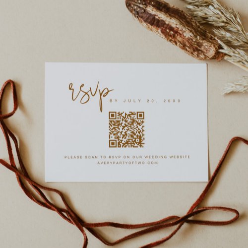 INDIE Bohemian Terracotta QR Code RSVP Card