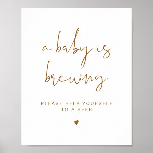 INDIE Boho A Baby is Brewing Beer Sign Poster