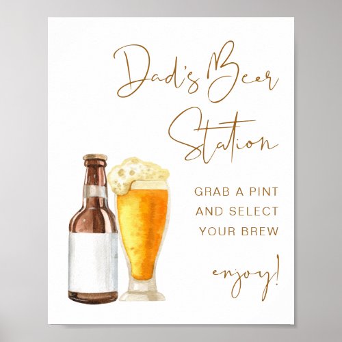 INDIE Boho Baby Shower Dads Beer Station Sign