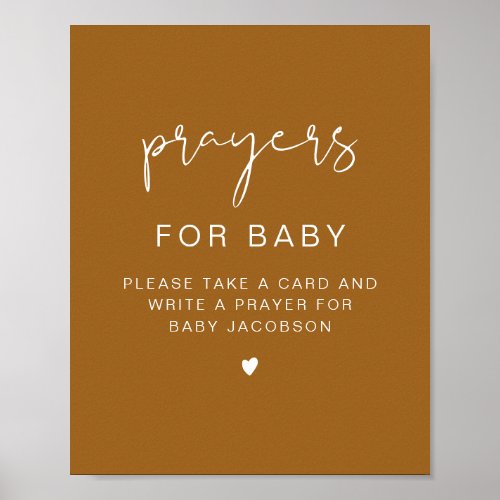 INDIE Boho Baby Shower Prayers for Baby Sign