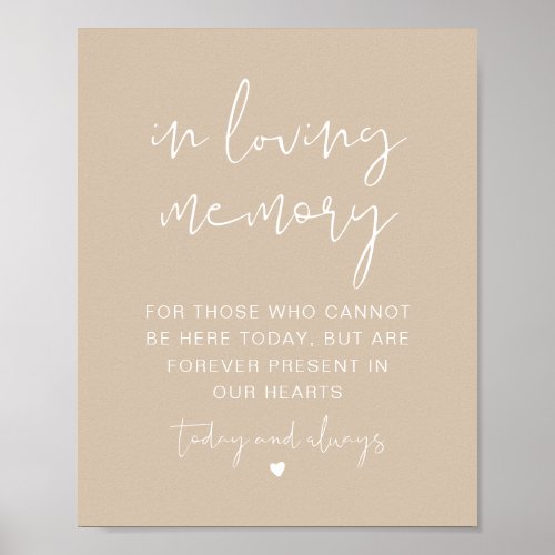 INDIE Boho Beige In Loving Memory Sign