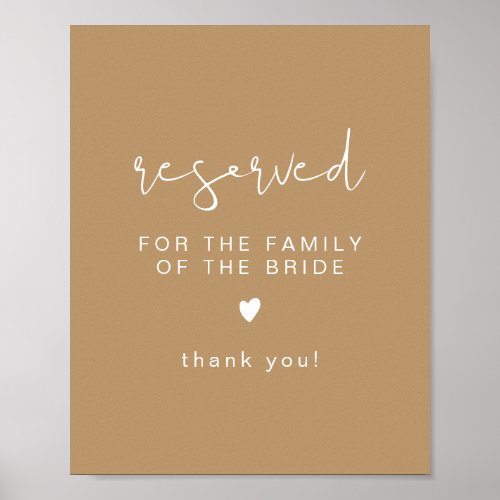 INDIE Boho Beige Reserved for Family of Bride  Poster