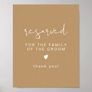 INDIE Boho Beige Reserved for Family of Groom Poster