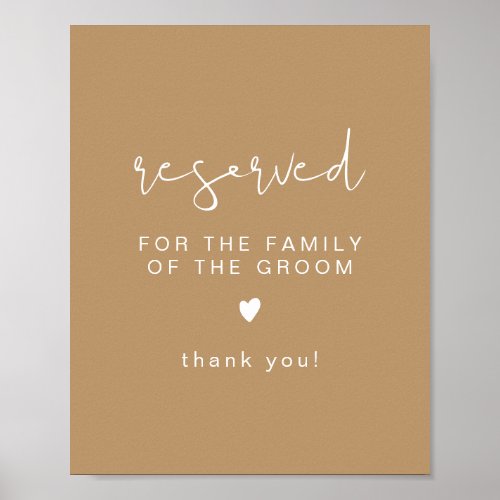 INDIE Boho Beige Reserved for Family of Groom  Poster