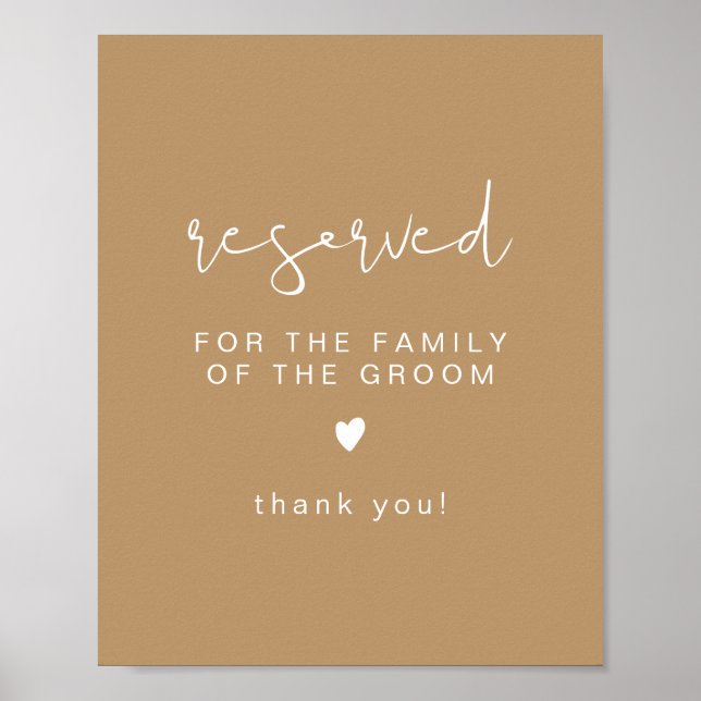 INDIE Boho Beige Reserved for Family of Groom  Poster (Front)