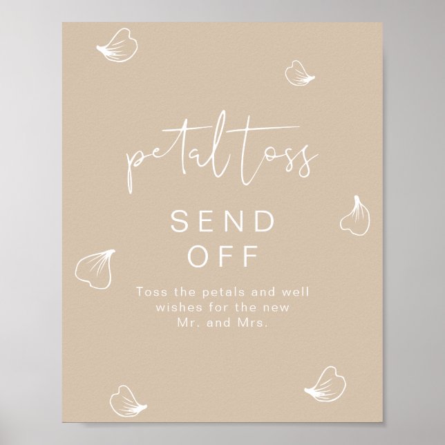 INDIE Boho Beige Wedding Petal Toss Send Off  Poster (Front)