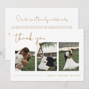 INDIE Boho Burnt Orange Photo Wedding Thank You Invitation