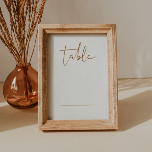 INDIE Boho Burnt Orange Wedding Blank Table Number